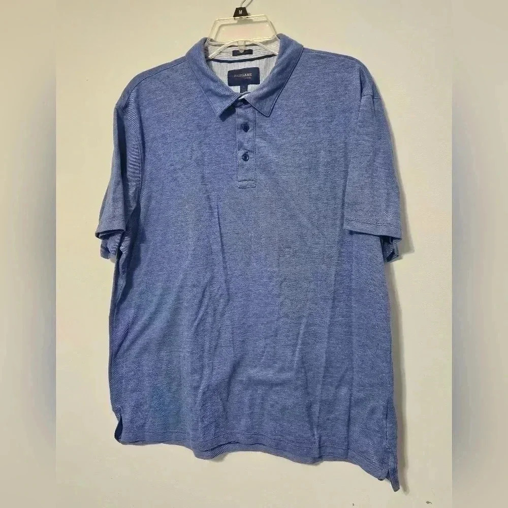 Fairlane Performance Pique Blue Polo Short Sleeve XL EUC